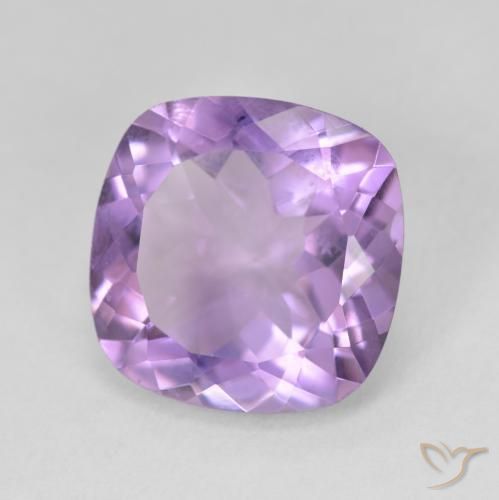 10.97 ct Violet Amethyst Stone, Natural Amethyst in Cushion-Cut Shape for Sale