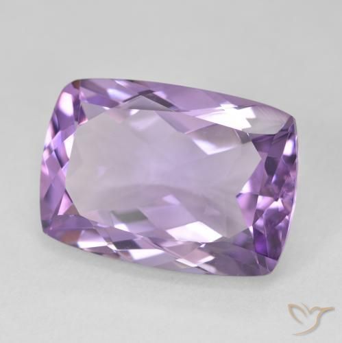 13.68 ct Violet Amethyst Stone, Natural Amethyst in Cushion-Cut Shape for Sale