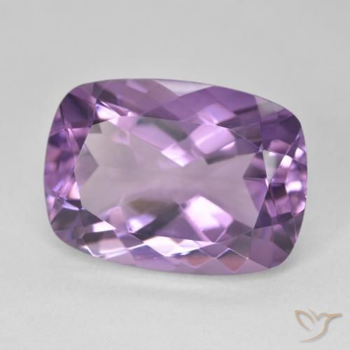 13.63 ct Violet Amethyst Stone, Natural Amethyst in Cushion-Cut Shape for Sale