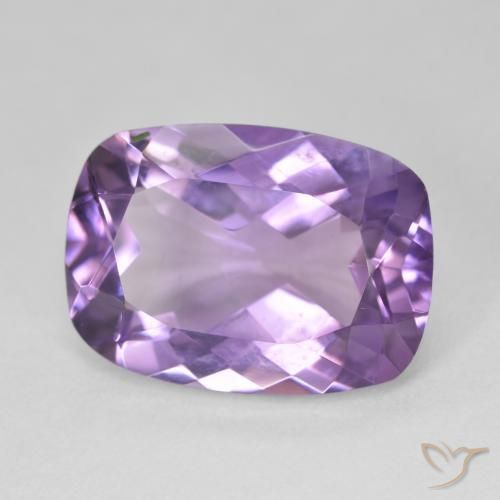 12.49 ct Violet Amethyst Stone, Natural Amethyst in Cushion-Cut Shape for Sale