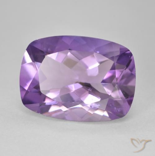 12.24 ct Violet Amethyst Stone, Natural Amethyst in Cushion-Cut Shape for Sale