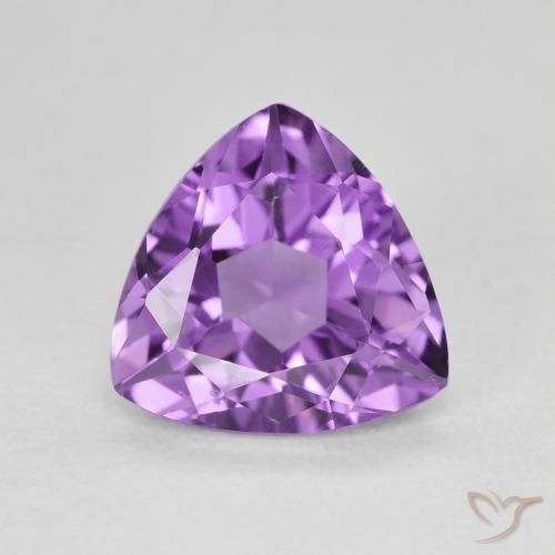 2.78ct Natural Medium Pinkish Violet Amethyst, Trillion, VVS-VS