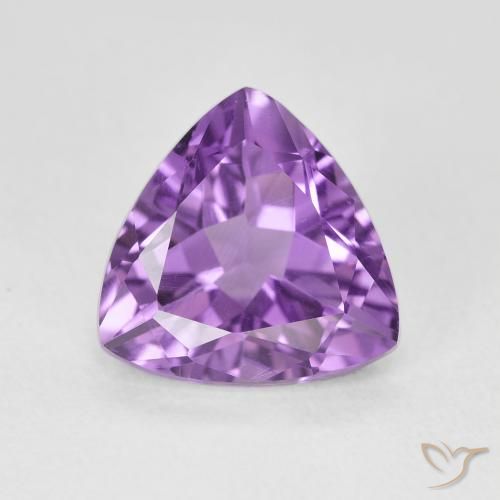 2.95ct Natural Medium Light Purplish-Violet Amethyst, Trillion, VVS-VS