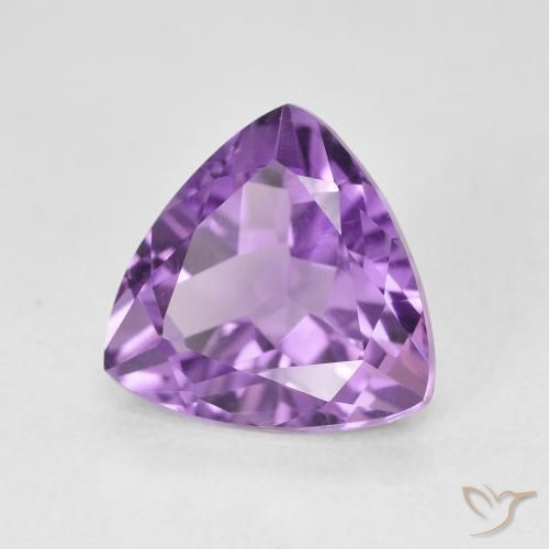 2.95 ct Violet Amethyst Stone, Natural Amethyst in Trillion Facet Shape for Sale