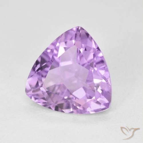 2.85 ct Violet Amethyst Stone, Natural Amethyst in Trillion Facet Shape for Sale