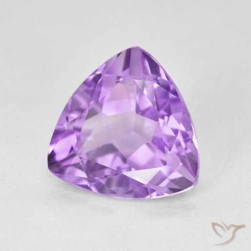 3.02 ct Violet Amethyst Stone, Natural Amethyst in Trillion Facet Shape for Sale
