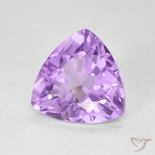2.90 ct Violet Amethyst Stone, Natural Amethyst in Trillion Facet Shape for Sale