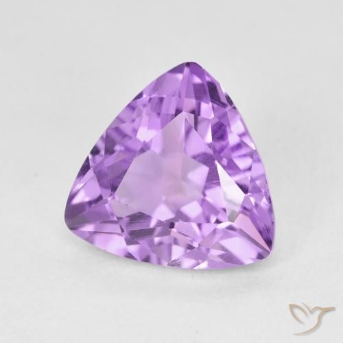 2.80 ct Violet Amethyst Stone, Natural Amethyst in Trillion Facet Shape for Sale