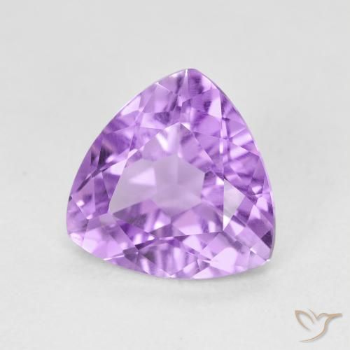 2.79 ct Violet Amethyst Stone, Natural Amethyst in Trillion Facet Shape for Sale