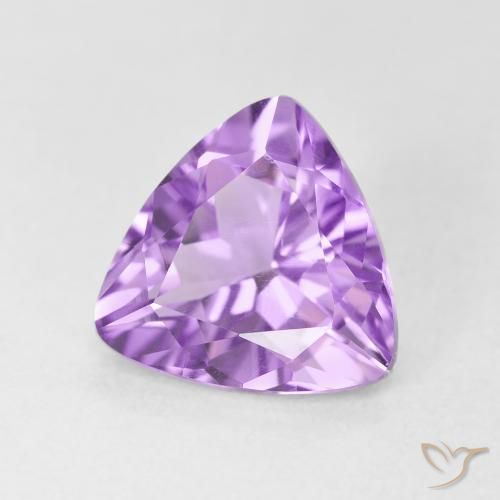 2.79 ct Violet Amethyst Stone, Natural Amethyst in Trillion Facet Shape for Sale