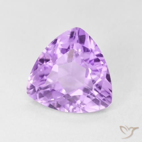 2.81 ct Violet Amethyst Stone, Natural Amethyst in Trillion Facet Shape for Sale