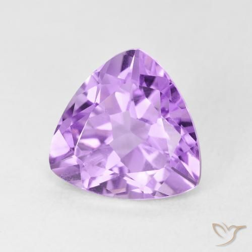 2.93 ct Violet Amethyst Stone, Natural Amethyst in Trillion Facet Shape for Sale