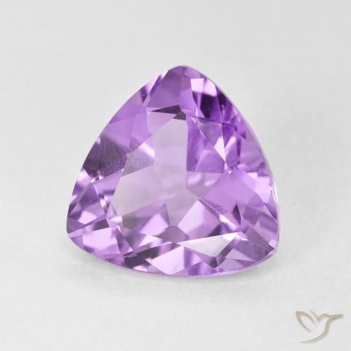 2.79 ct Violet Amethyst Stone, Natural Amethyst in Trillion Facet Shape for Sale
