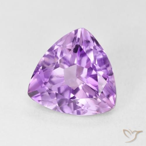 2.84 ct Violet Amethyst Stone, Natural Amethyst in Trillion Facet Shape for Sale