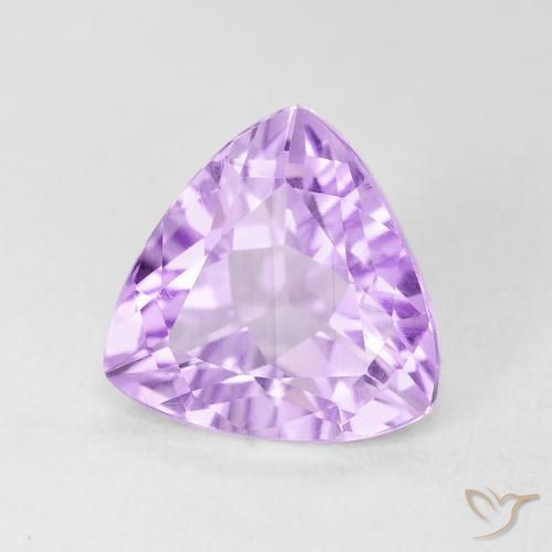 3.02 ct Violet Amethyst Stone, Natural Amethyst in Trillion Facet Shape for Sale