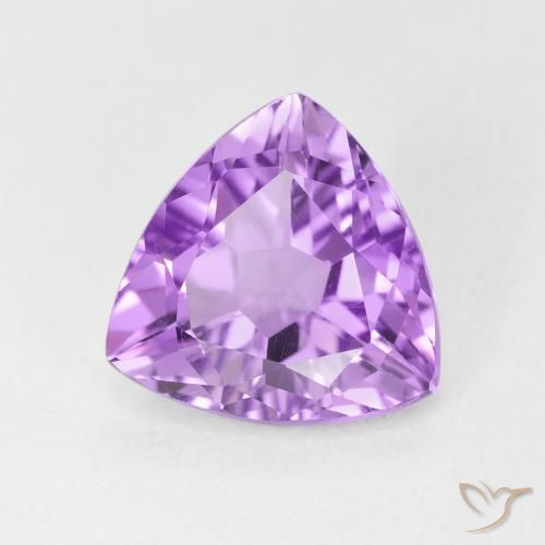 2.84 ct Violet Amethyst Stone, Natural Amethyst in Trillion Facet Shape for Sale