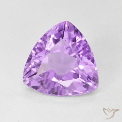 3.05 ct Violet Amethyst Stone, Natural Amethyst in Trillion Facet Shape for Sale