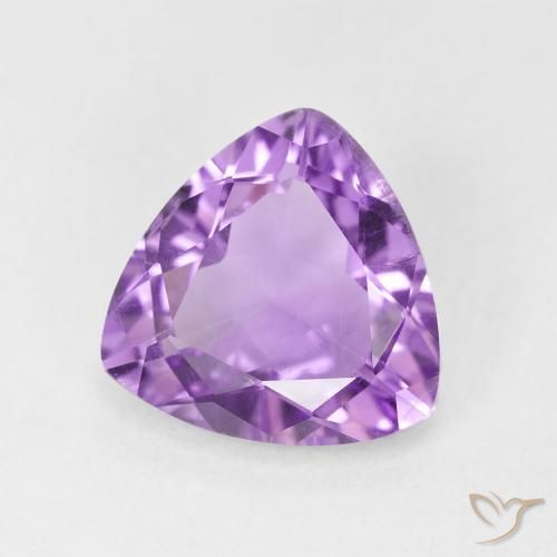 2.53 ct Violet Amethyst Stone, Natural Amethyst in Trillion Facet Shape for Sale