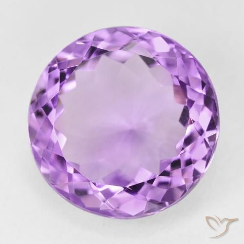 13.78 ct Violet Amethyst Stone, Natural Amethyst in Round Facet Shape for Sale