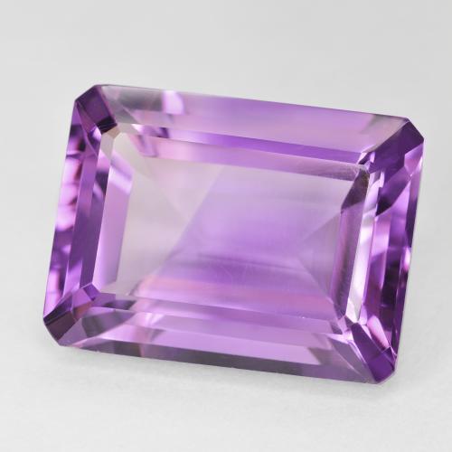 22.11 ct Violet Amethyst Stone, Natural Amethyst in Octagon Step Cut Shape for Sale