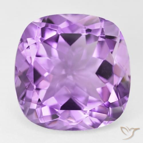 21.19ct Natural Medium Pinkish Violet Amethyst, Cushion, VVS