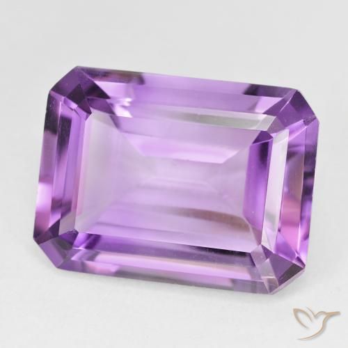 18.67 ct Violet Amethyst Stone, Natural Amethyst in Octagon Step Cut Shape for Sale