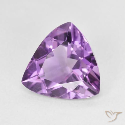2.51 ct Violet Amethyst Stone, Natural Amethyst in Trillion Facet Shape for Sale
