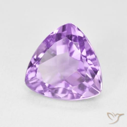 3.01 ct Violet Amethyst Stone, Natural Amethyst in Trillion Facet Shape for Sale