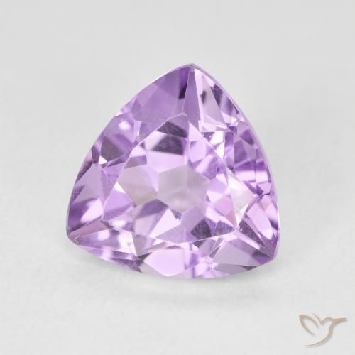 2.87 ct Violet Amethyst Stone, Natural Amethyst in Trillion Facet Shape for Sale