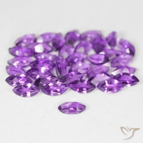Amethyst Gemstones in 5 x 2.6 mm Size for Sale, Amethyst Stones in Medium Violet Color
