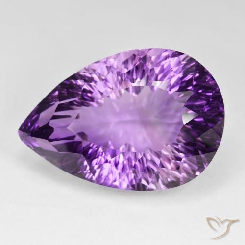79.45ct Natural Medium Purplish Violet Amethyst, Pear Shape, VVS
