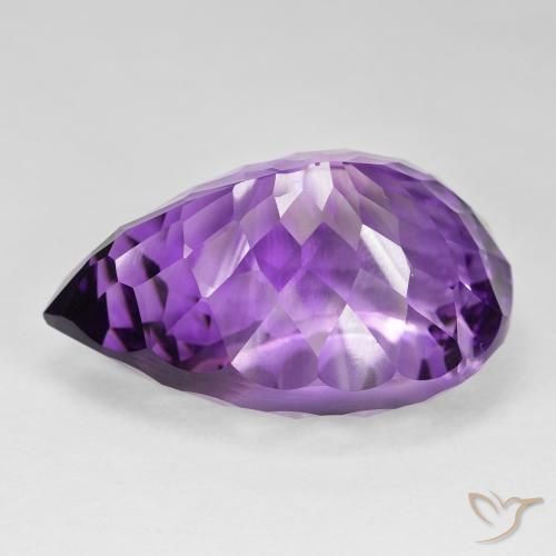 Amethyst Gemstone in 33.7 x 22.6 mm Size for Sale, Amethyst Stone in Medium Purplish Violet Color