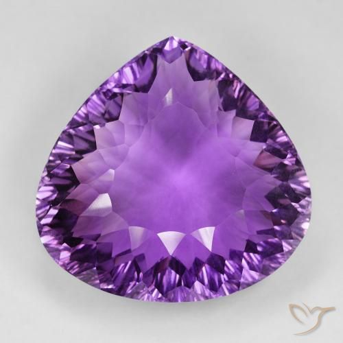 105.35ct Natural Medium Purplish Violet Amethyst, Pear Shape, VVS