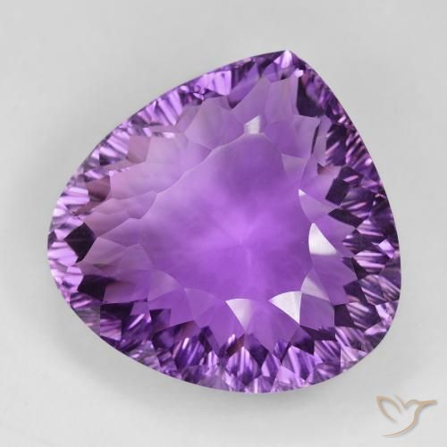 105.35 ct Violet Amethyst Stone, Natural Amethyst in Pear Concave Cut Shape for Sale