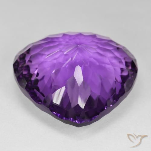 Amethyst Gemstone in 33.6 x 32.8 mm Size for Sale, Amethyst Stone in Medium Purplish Violet Color