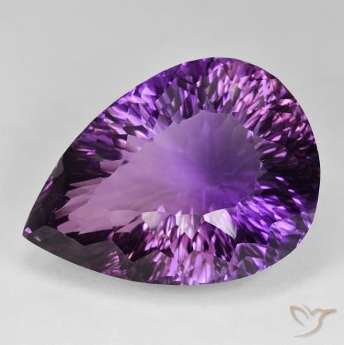 94.41ct Natural Intense Pink Violet Amethyst, Pear Shape, IF