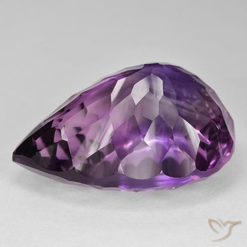 Amethyst Gemstone in 35.8 x 26 mm Size for Sale, Amethyst Stone in Intense Pink Violet Color