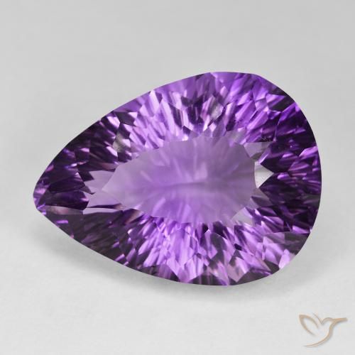57.88ct Natural Intense Violet Amethyst, Pear Shape, VVS