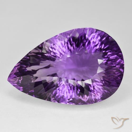 93.36ct Natural Intense Violet Amethyst, Pear Shape, VVS