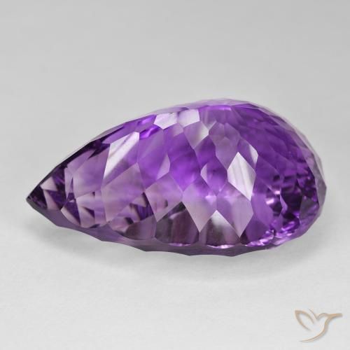 Amethyst Gemstone in 37.8 x 24.6 mm Size for Sale, Amethyst Stone in Intense Violet Color