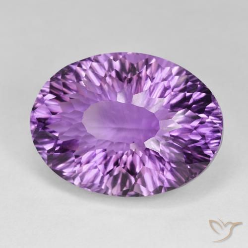 54.18 ct Violet Amethyst Stone, Natural Amethyst in Oval Concave Cut Shape for Sale