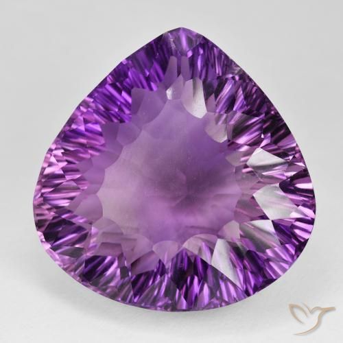 104.71 ct Violet Amethyst Stone, Natural Amethyst in Pear Concave Cut Shape for Sale