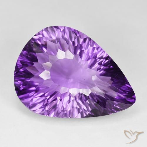 66.10ct Natural Medium Violet Amethyst, Pear Shape, VVS-VS