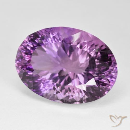53.31 ct Violet Amethyst Stone, Natural Amethyst in Oval Concave Cut Shape for Sale