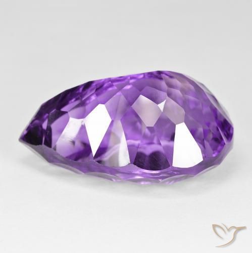 Amethyst Gemstone in 32.5 x 21.7 mm Size for Sale, Amethyst Stone in Intense Violet Color