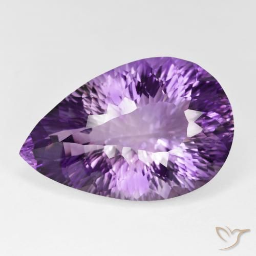 64.82ct Natural Vivid Violet Amethyst, Pear Shape, IF