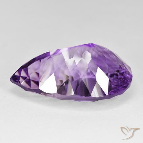 Amethyst Gemstone in 35.2 x 23 mm Size for Sale, Amethyst Stone in Vivid Violet Color