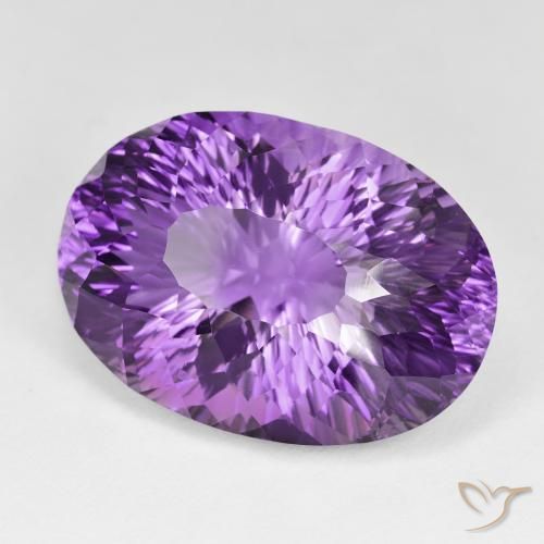 65.58 ct Violet Amethyst Stone, Natural Amethyst in Oval Concave Cut Shape for Sale