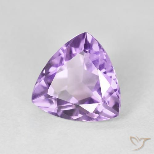 2.57 ct Violet Amethyst Stone, Natural Amethyst in Trillion Facet Shape for Sale