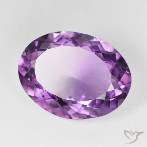 14.13 ct Violet Amethyst Stone, Natural Amethyst in Oval Facet Shape for Sale